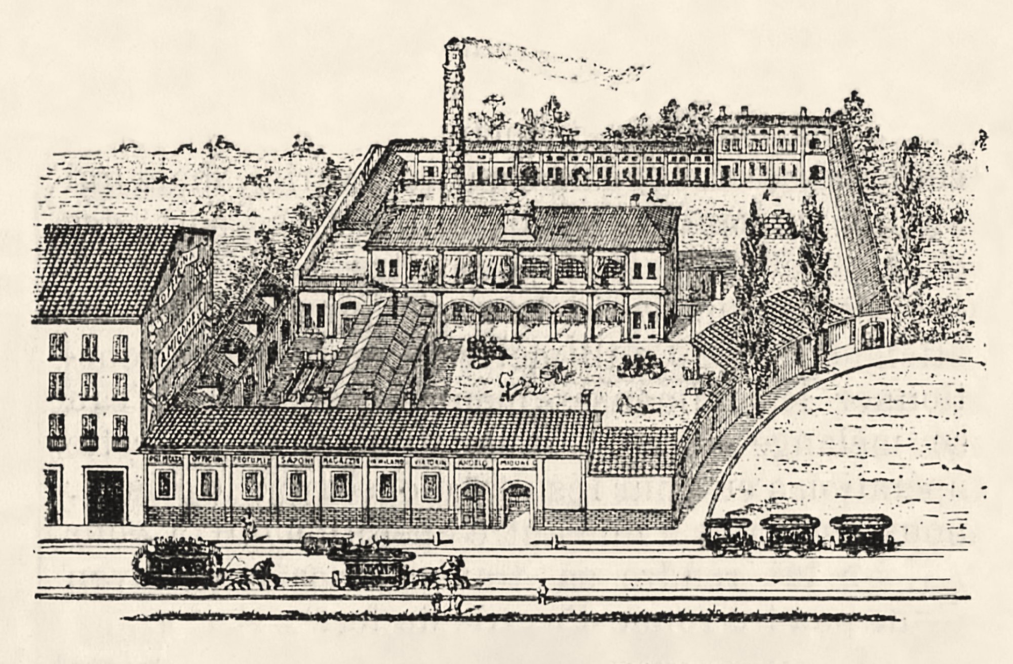 Stabilimento Migone, Corso Loreto 97, Milano, 1886